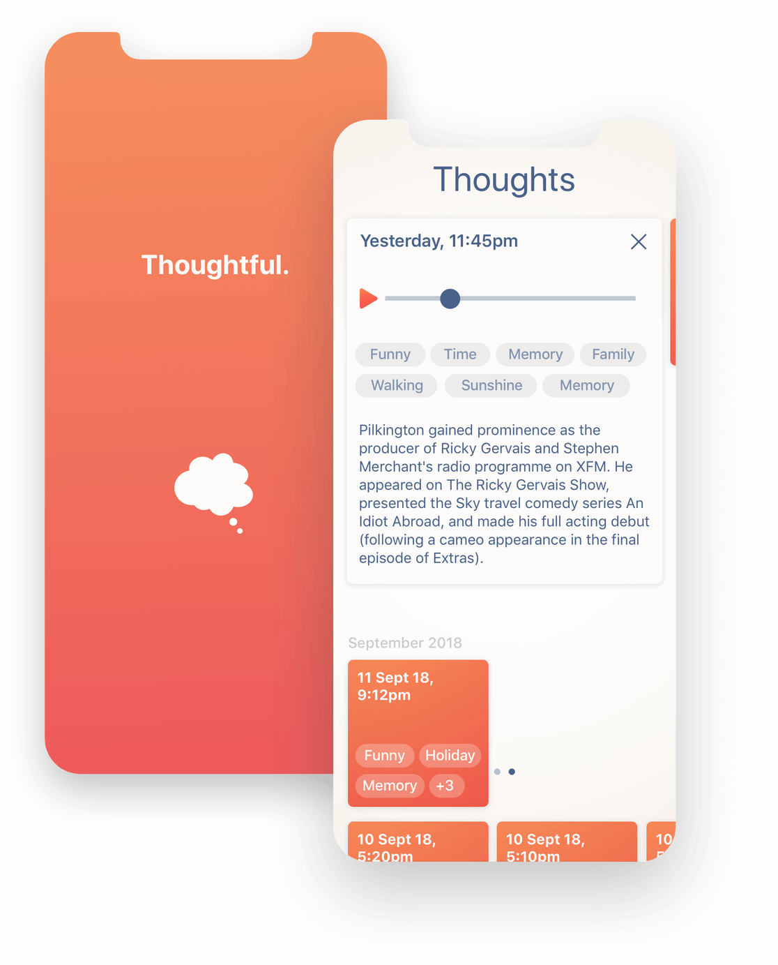 Thoughtful app interface